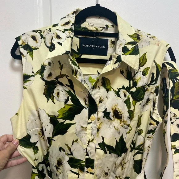 NOT- Samantha Sung Sleeveless MIDI Dress, butter yellow Size 10 - Picture 3 of 9